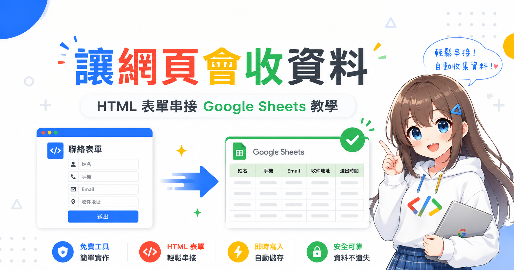 讓網頁會收資料
